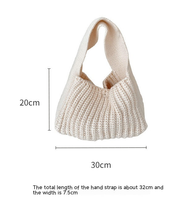 Simple All-match High-grade Wool Knitted Handbag