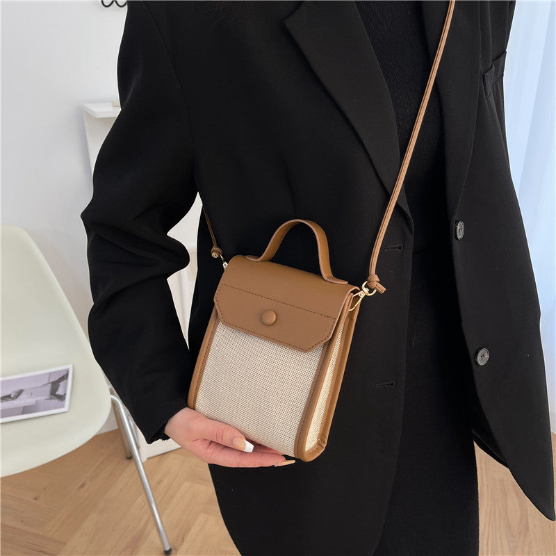 Simple small square fashion color block shoulder crossbody bag