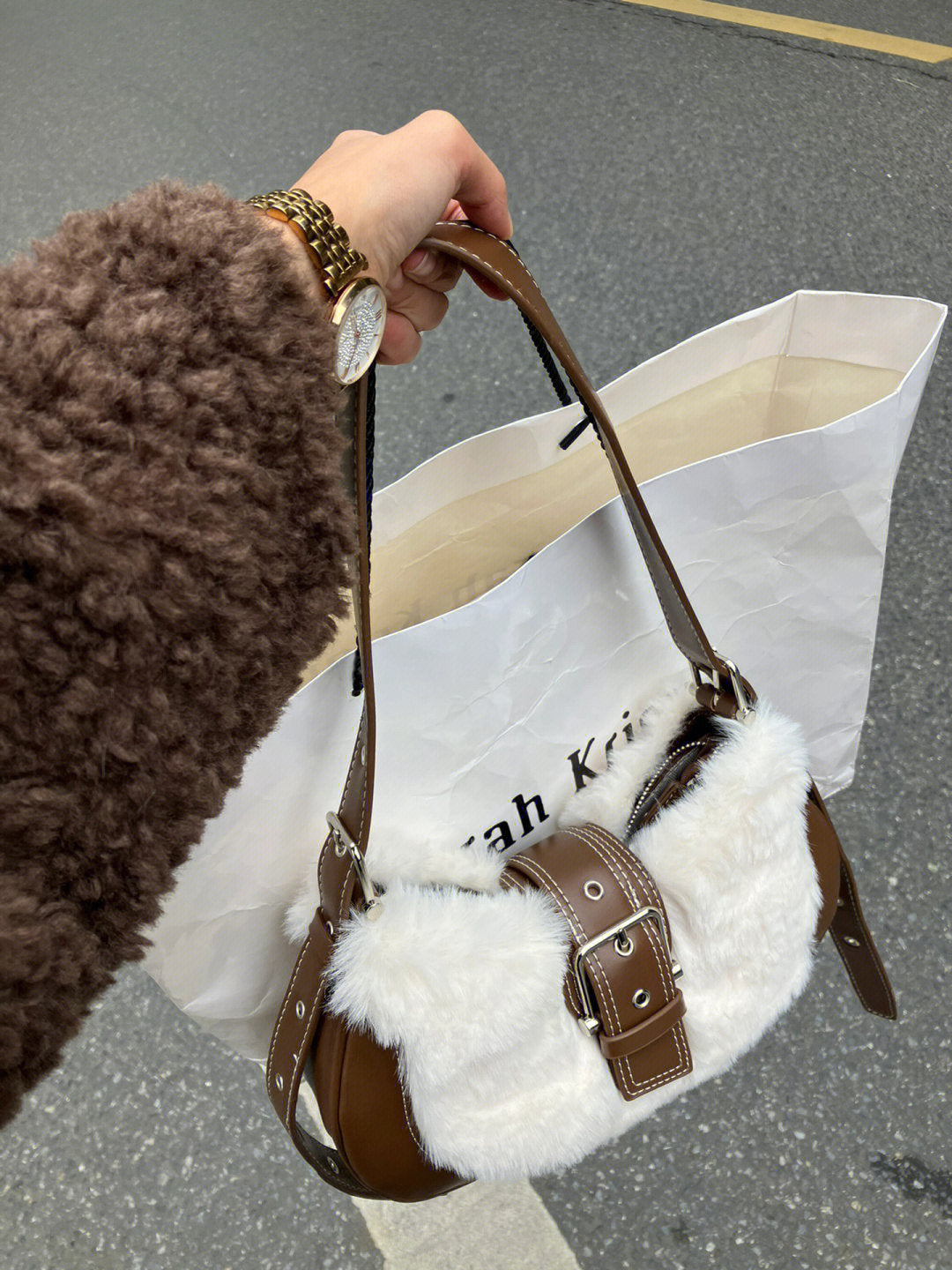 Plush Underarm Bag Women's Shoulder Portable Crossbody Bag