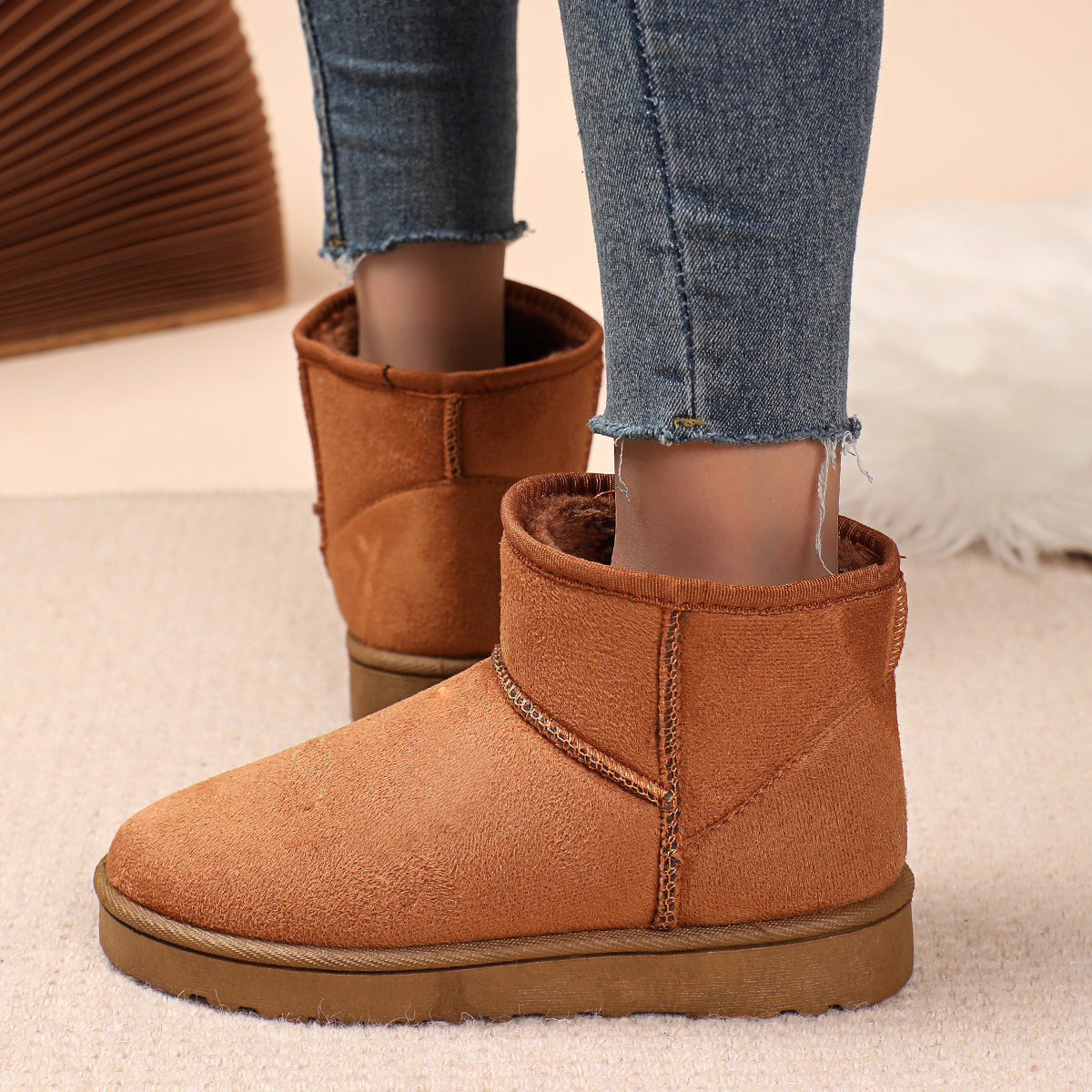 Winter ladies warm cotton velvet snow boots