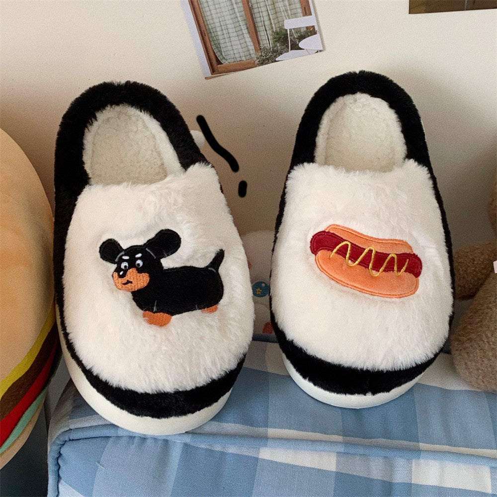 Women's fleece slippers with thermal cotton