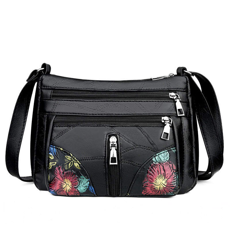 Soft structured ladies versatile large capacity shoulder bag