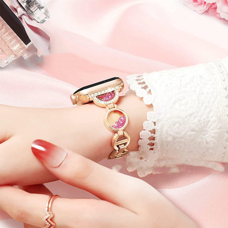 Suitable For Watch Strap Fashion Quicksand Ring Diamond Metal