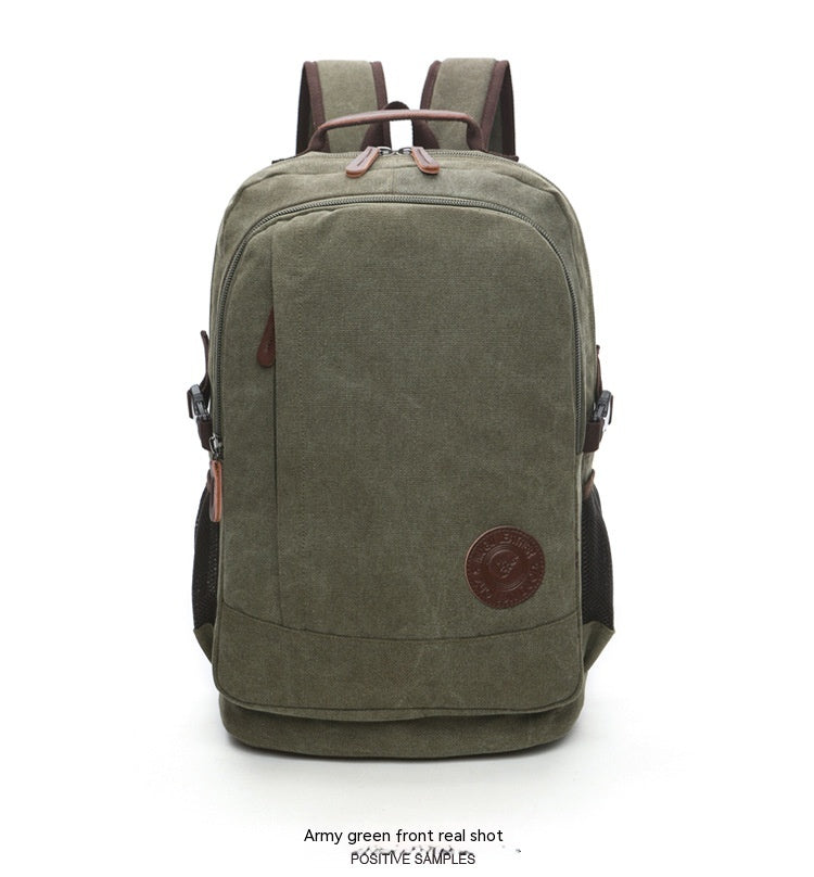 Men's and Women's Wear-resistant Washed Canvas Backpacks, Street Casual Fashion, Large Capacity, Multifunctional