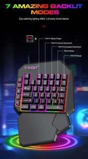 Lei Lang TF900 Einhand-Maus-Tastatur-Set