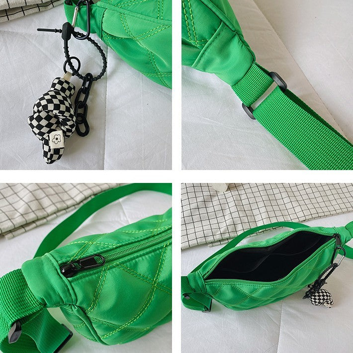 shoulder bag with trendy rhombus motif