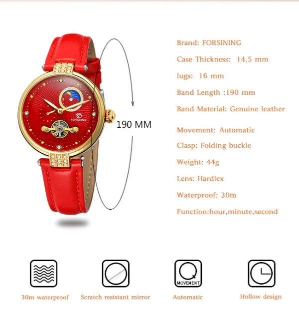 Women's Fashion Hollowed-out Mechanical Movement Watch