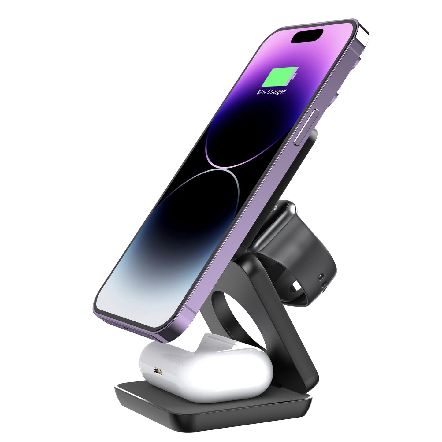 Foldable Three-in-One Wireless Charger Portable Magnetic Suction