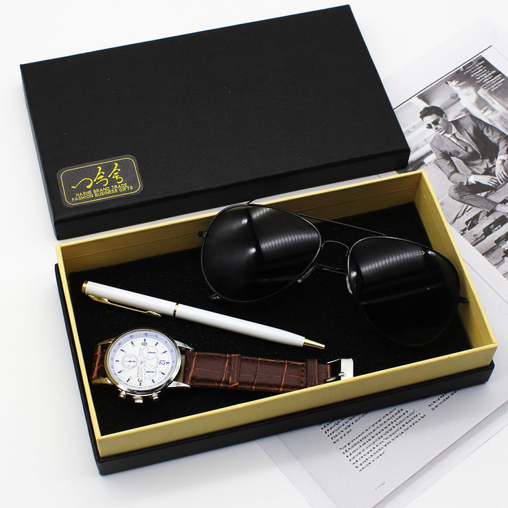 Herrenuhr Business Stift Brille Set