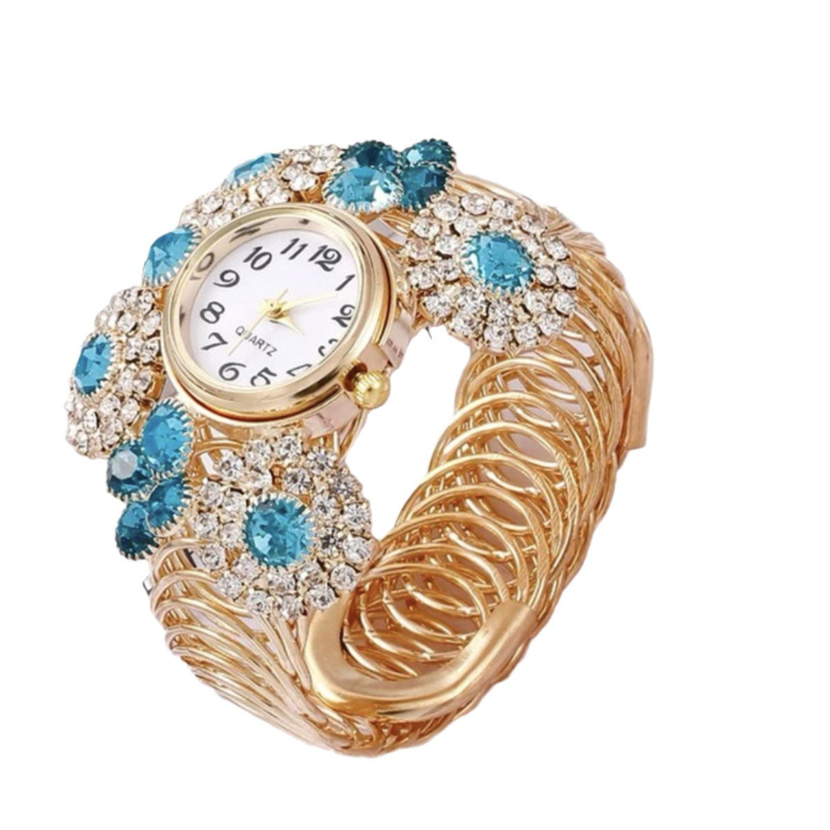 Elegant, affordable luxury quartz watch with inlaid rhinestones