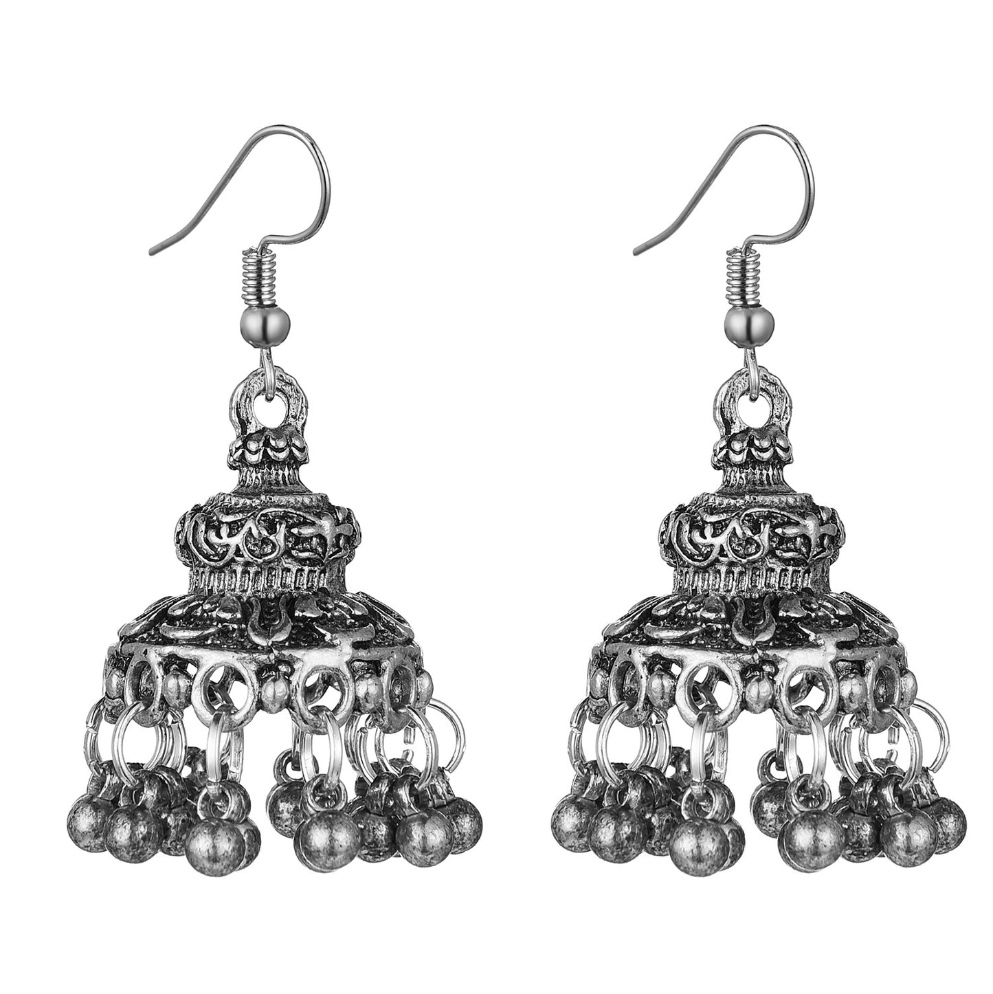 Ethnic style earrings with bells retro