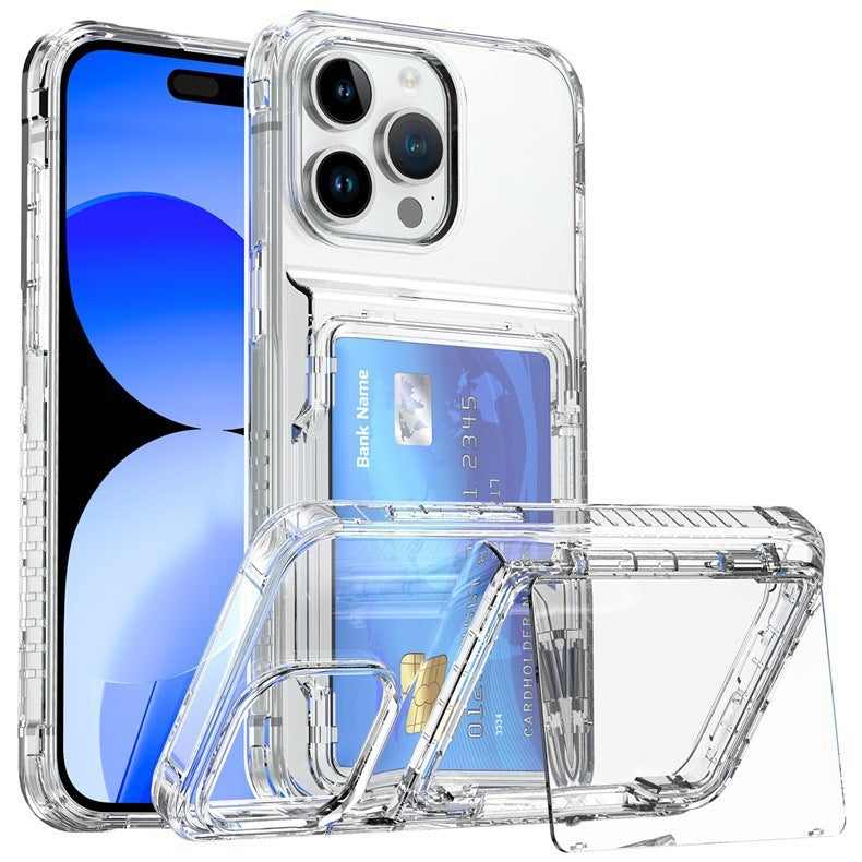 Transparente Telefon hülle Flip-Karten halter