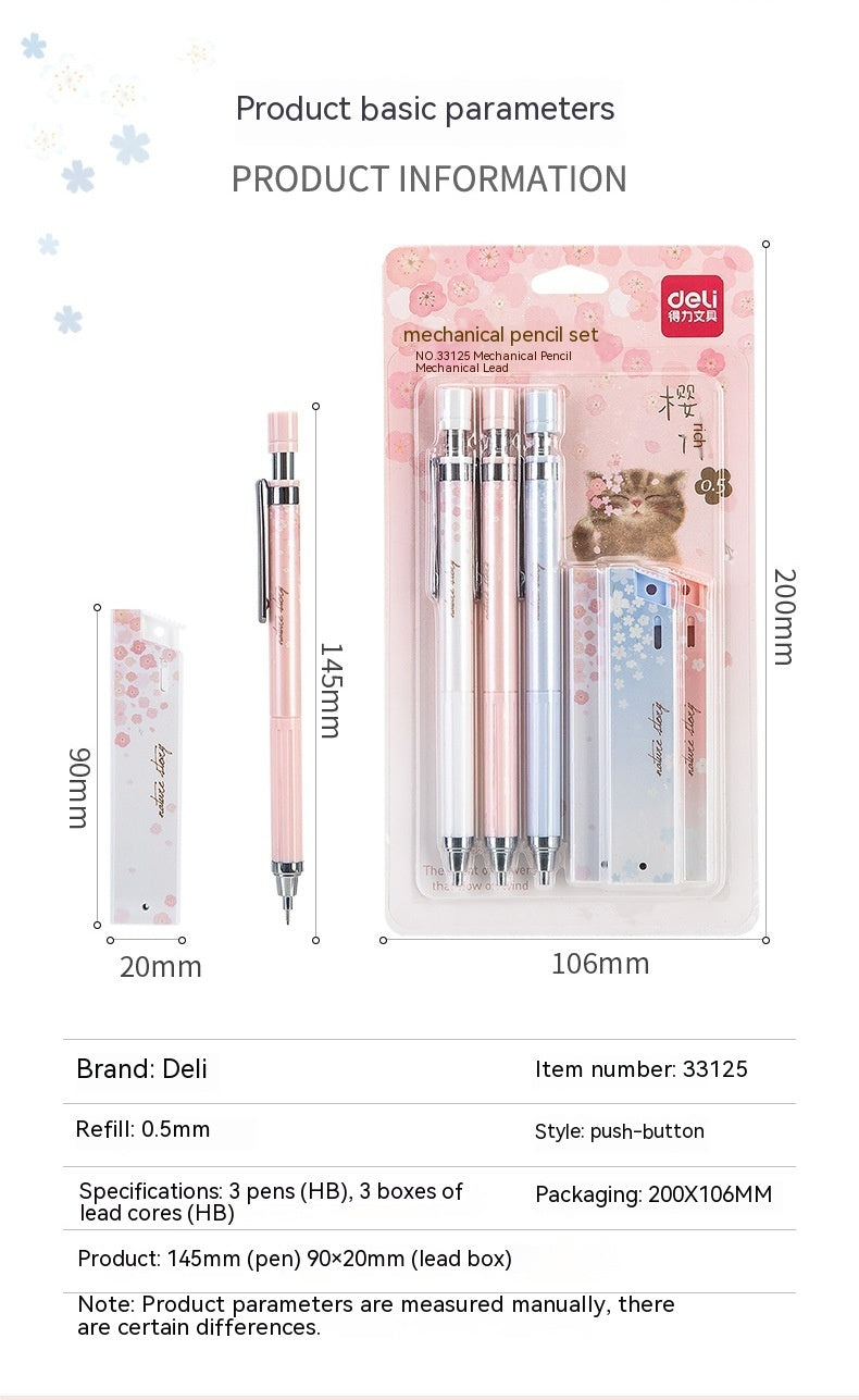 Simplified 0.5mm Cartoon Automatic Pencil Set