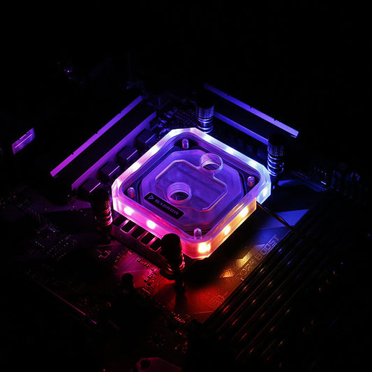 CPU water cooling head with micro water channel type Jet