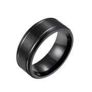 Eheringe für Herren, Schwarz, Silber, Gold, 8 mm