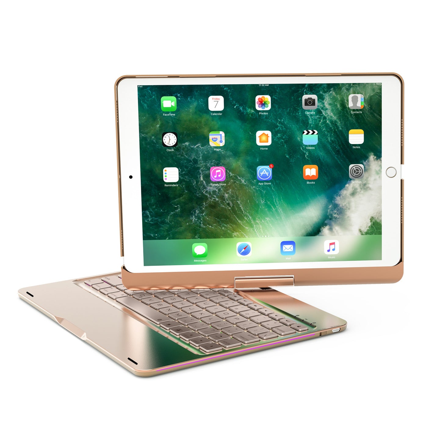 iPad Universal 360 Degree Rotating with Breathing Light Bluetooth Keyboard