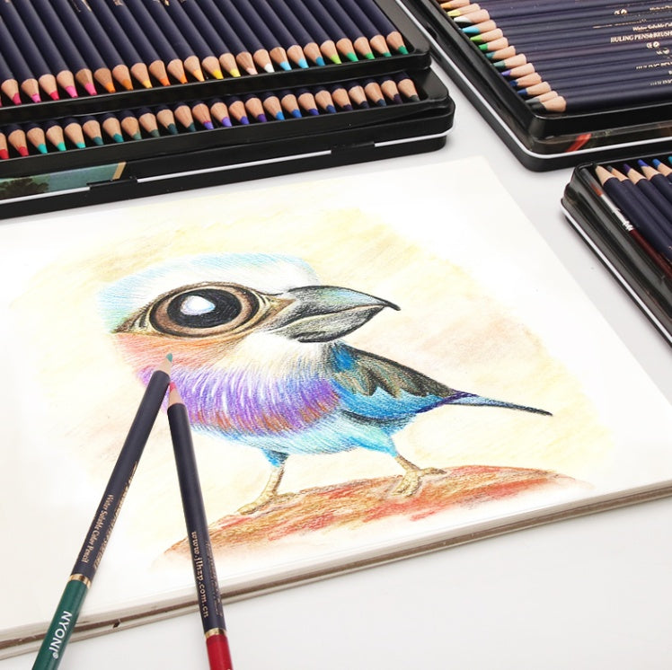 water-soluble colored pencils