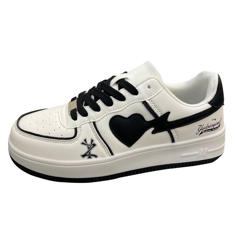 Trendy Love Casual White Shoes Women's Versatile College Lightweight Exercise Board Shoes