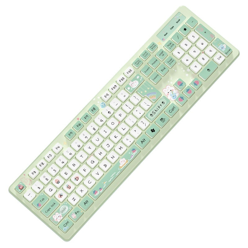 Milk Tea Rabbit Cute Chocolate Wired Keyboard