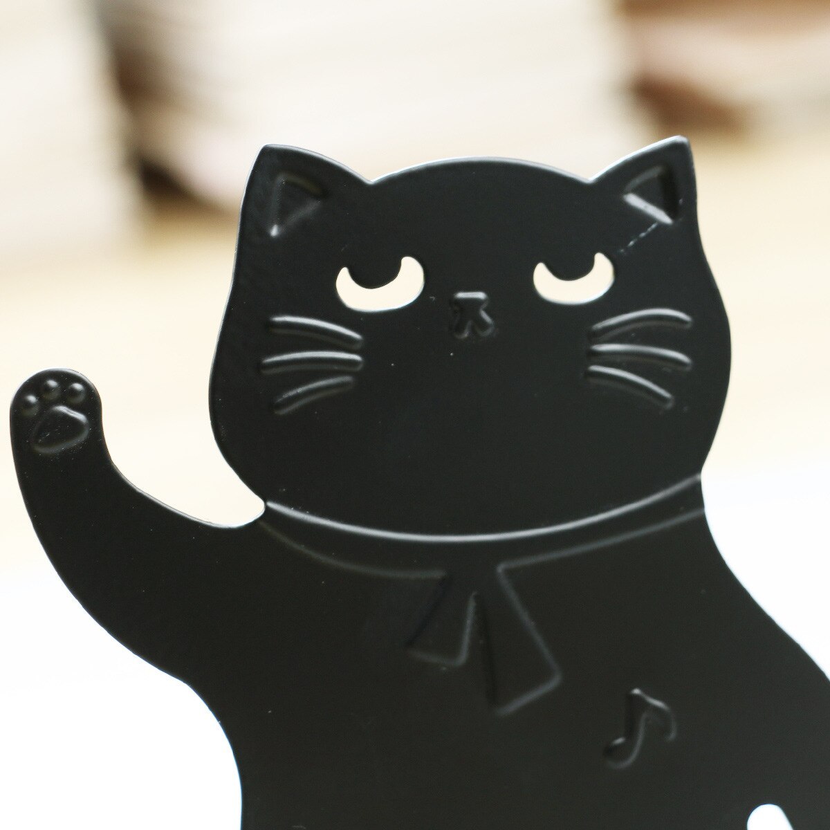 Cartoon Cute Music Cat Metal Desktop Book Stand 