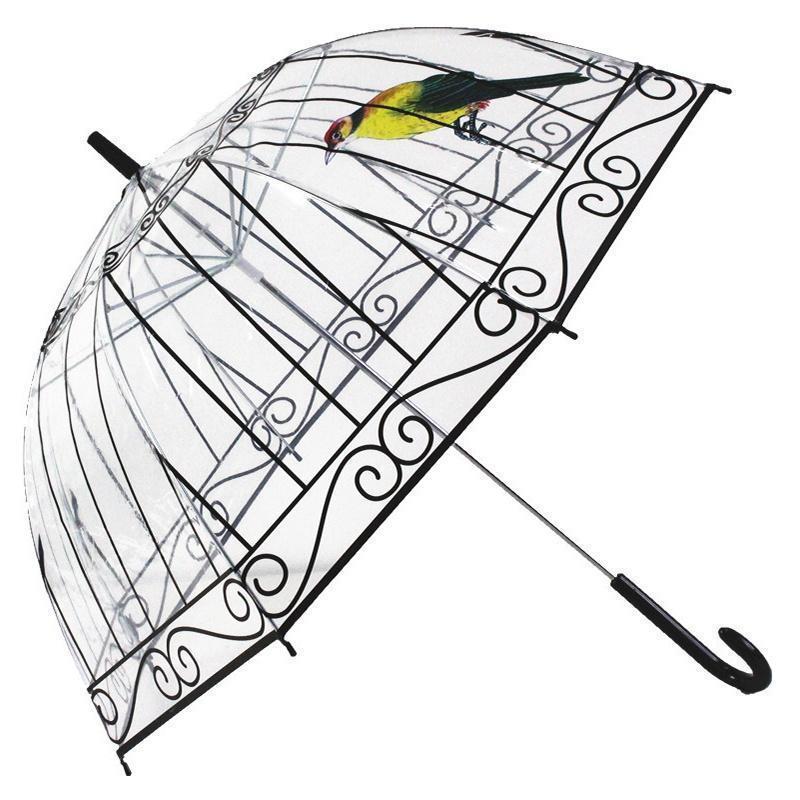 Cage Transparent Umbrella Long Handle 