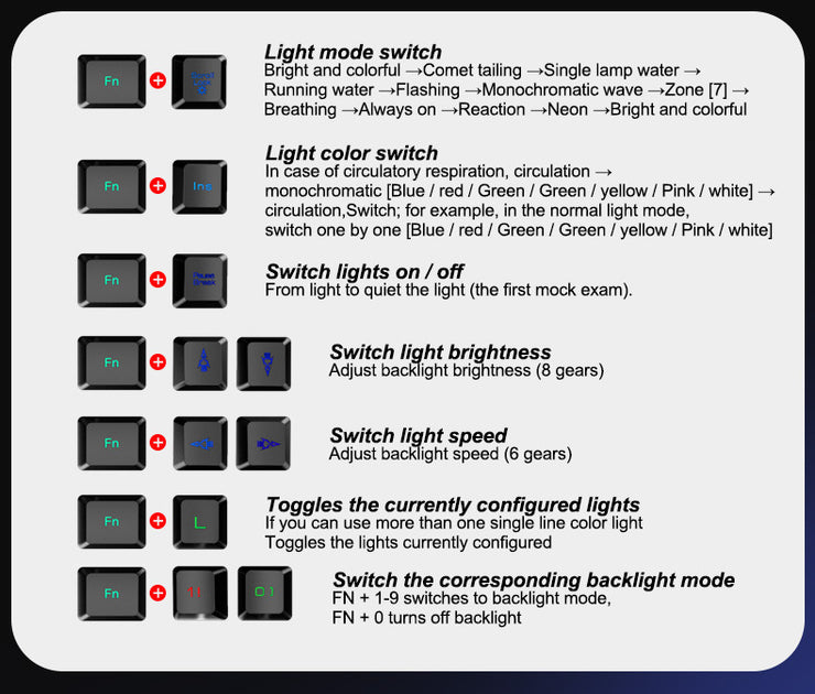 Kuiying T6RGB Leuchtendes Tastatur- und Mausset