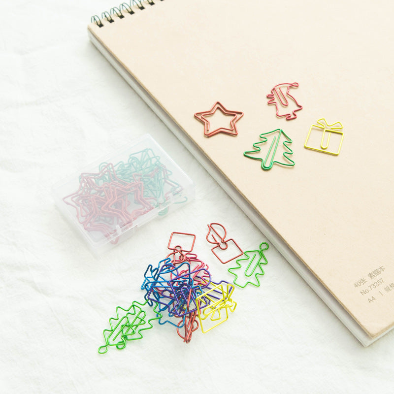 Christmas Creative Special-shaped Color Paper Clips 18 Pieces