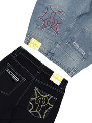 American Street Baggy Casual Herren Retro Hip Hop Druck Stilvolle Mode High Waist Jeans