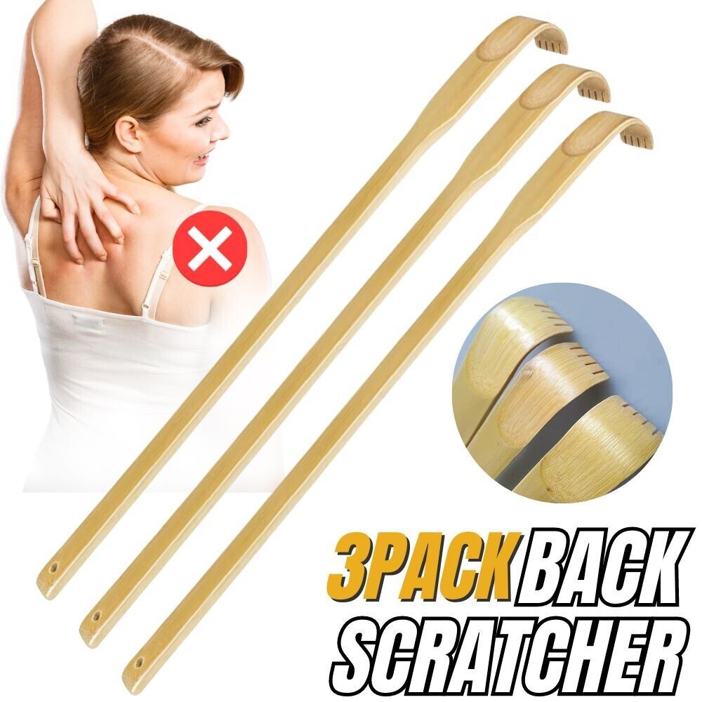 Natural Bamboo Back Scratcher, 3 Pack