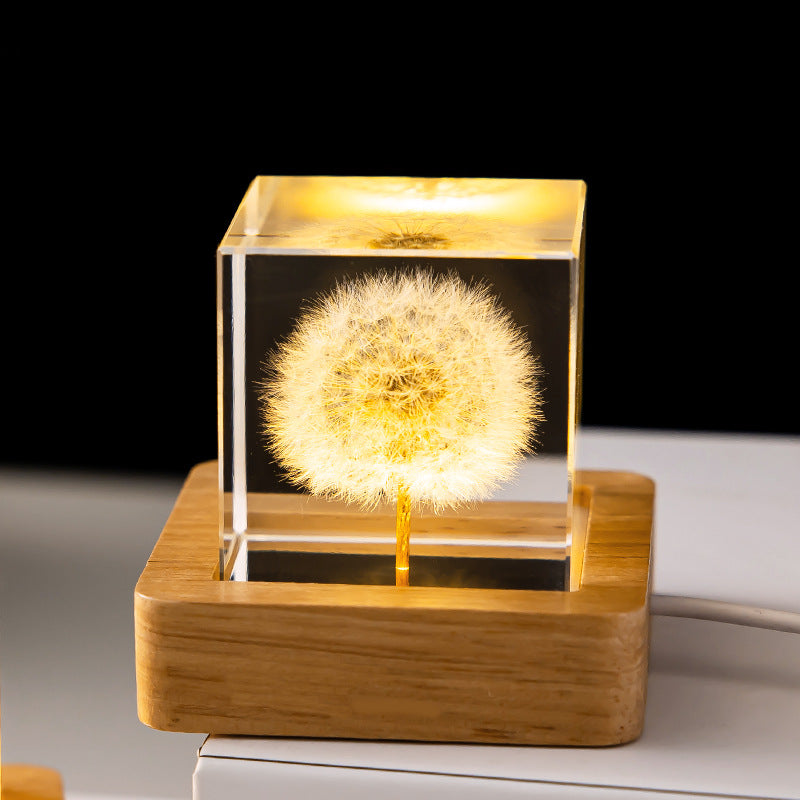 Dandelion Crystal Ball Glowing Night Light Eternal Flower