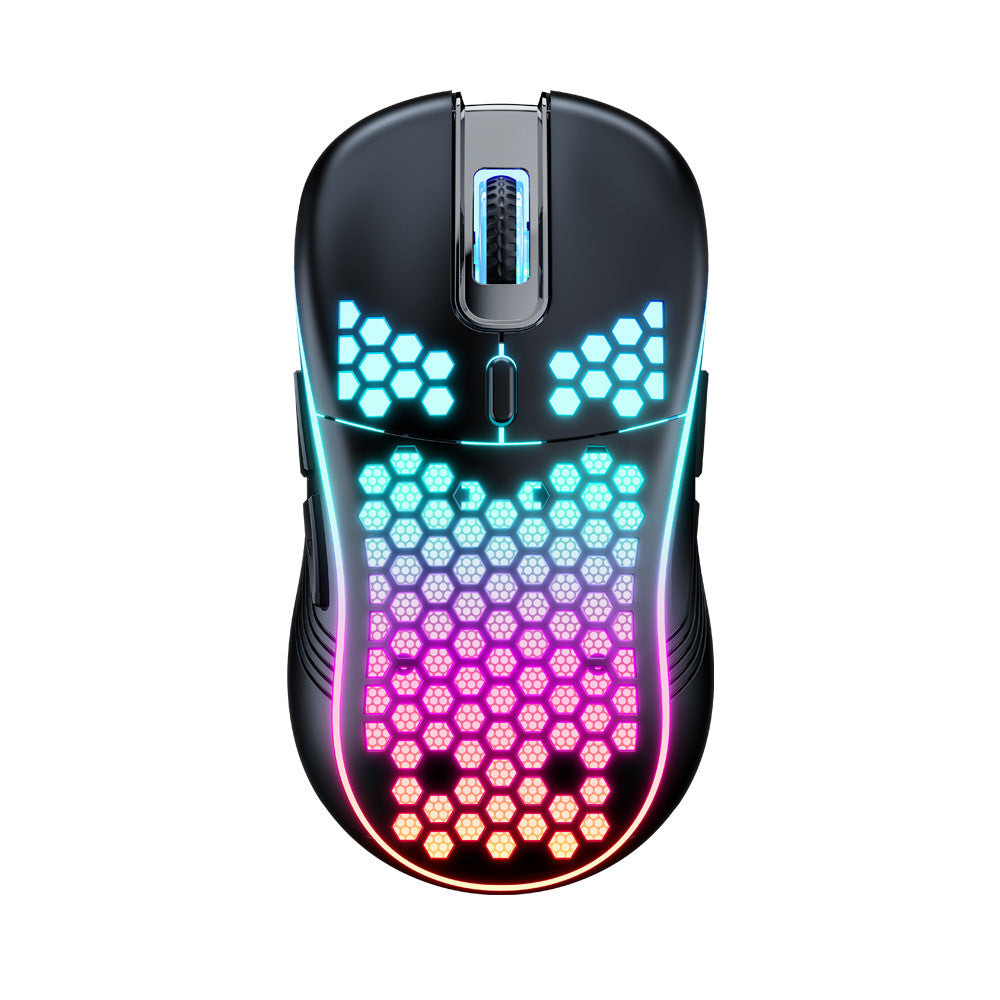 Dual Mode Honeycomb Shell RGB Wireless Bluetooth Mouse