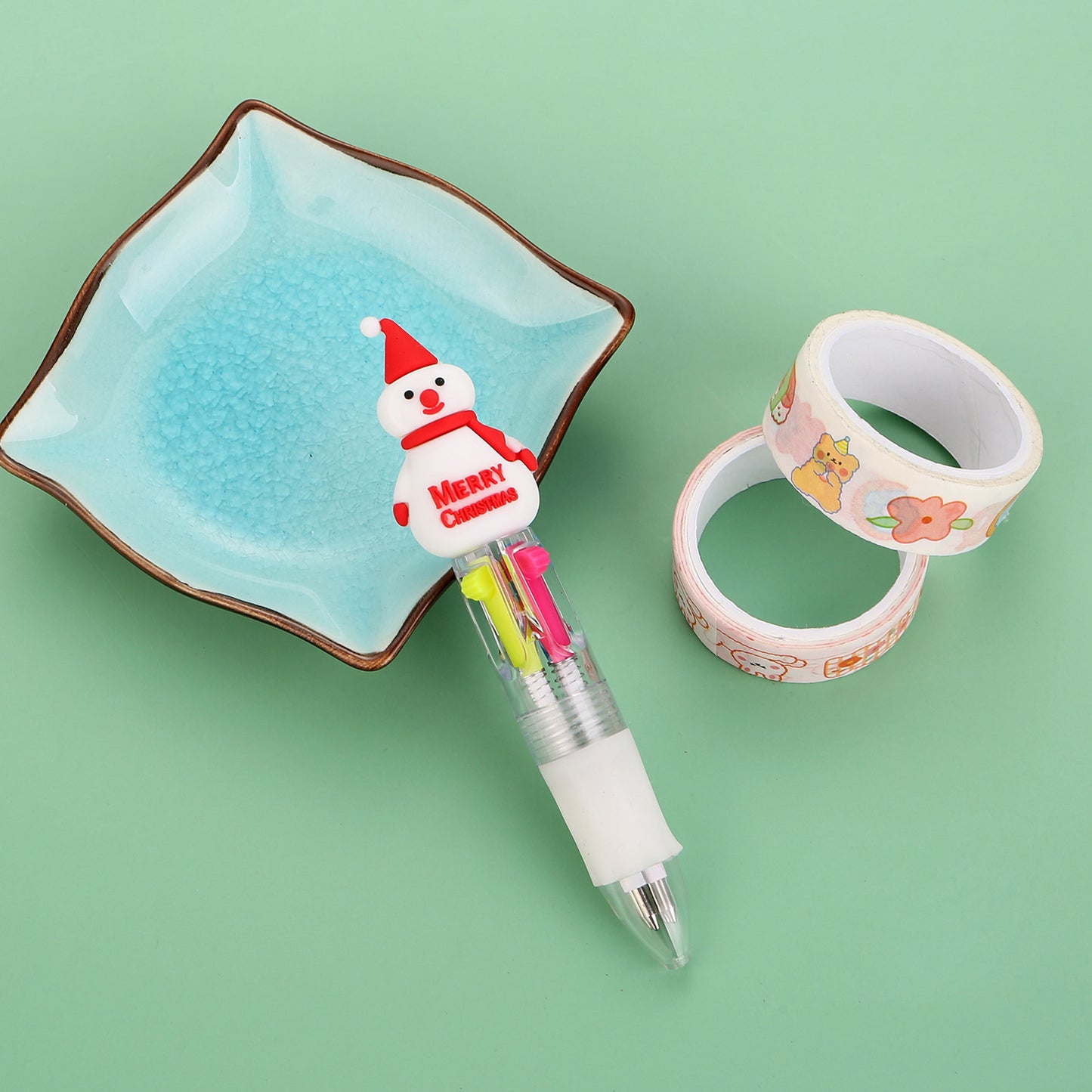 Christmas Mini Four-color Ballpoint Pen Color Pressing Pen