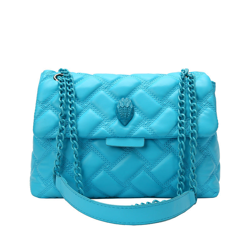 Checkered Embossed Chain Personality Shoulder Bag