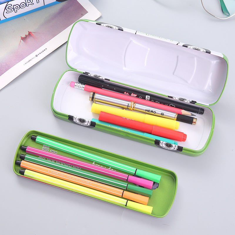 Tinplate Car Trolley Double-layer Racing Shape Pencil Case