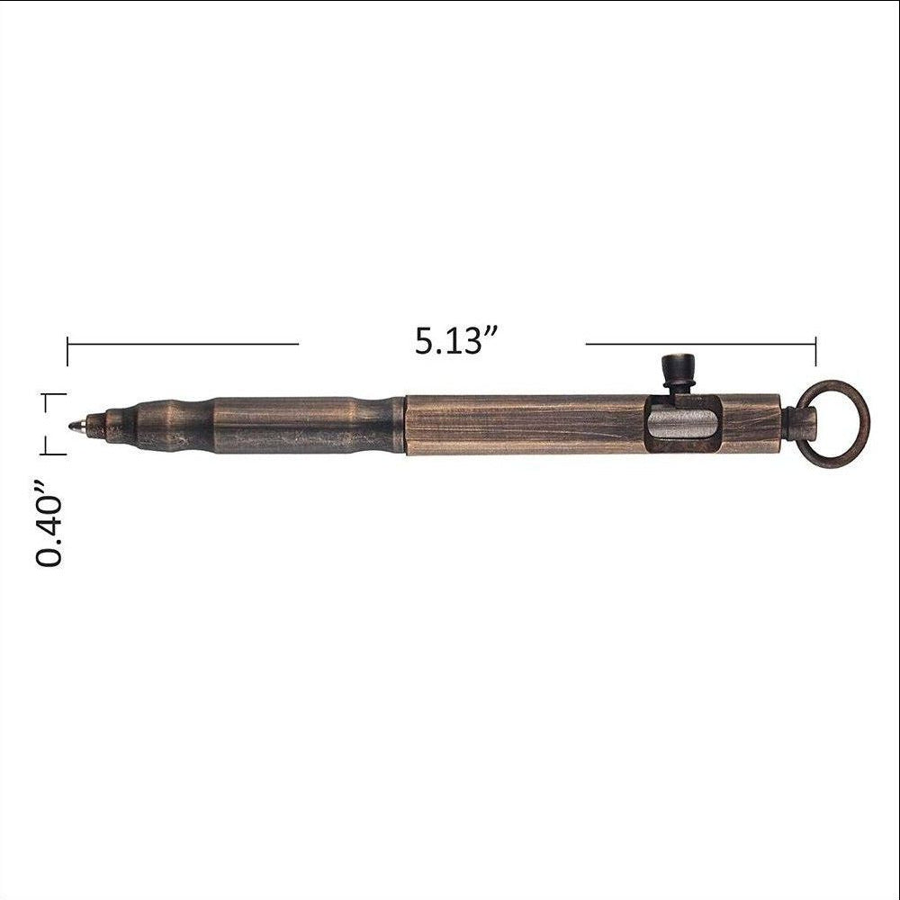 Vintage Brass Machine Gun Pen Pure Copper Tactical Pen