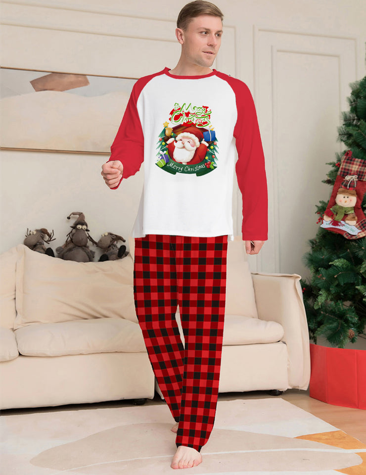 Weihnachten Eltern-Kind Kleidung Set Langarm T-Shirt Plaid Hosen Familie Passenden Pyjamas