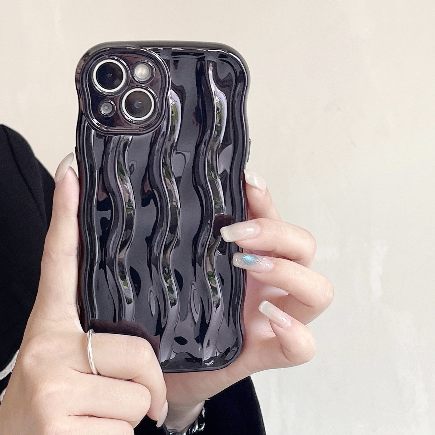 Electroplating water ripple-proof phone case solid color