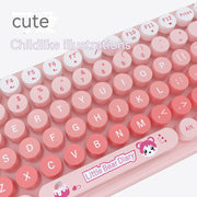 Rosa Mini süße Cartoon kabellose Tastatur und Maus Set