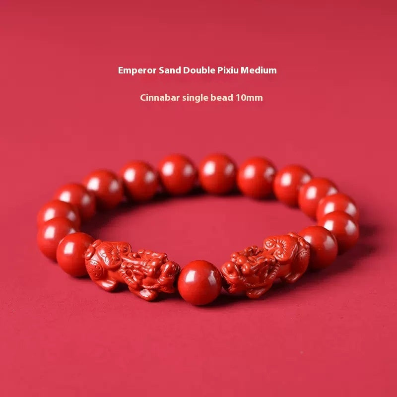 High-content Natural Raw Ore Cinnabar Ruyi Pi Xiu Bracelet