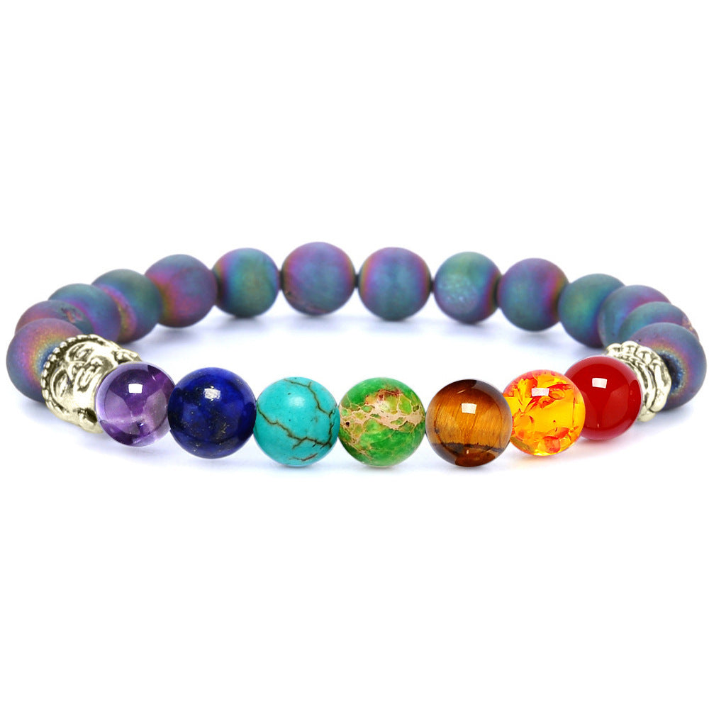 Sieben Chakra Healing Perlen Armband Natürliche Lava Stein Tiger Eye Perlen Armband