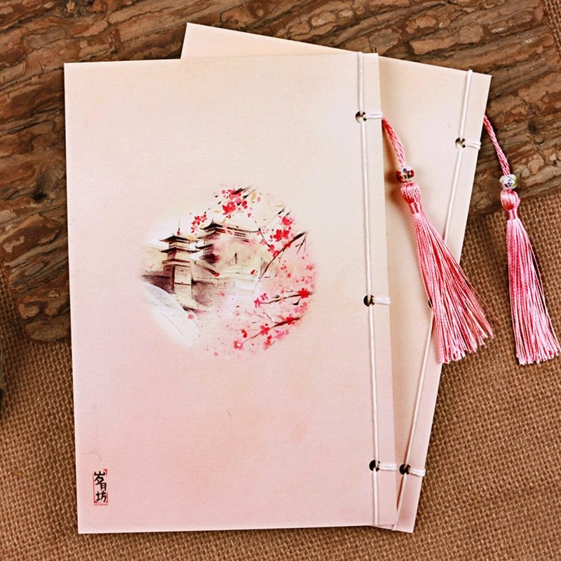 Watercolor Retro Chinese Style Line-bound Book 