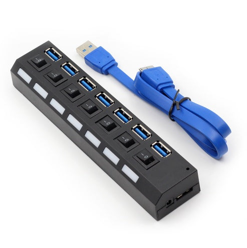 7PORT USB 3,0 HUB extern High Speed mit Netzteil