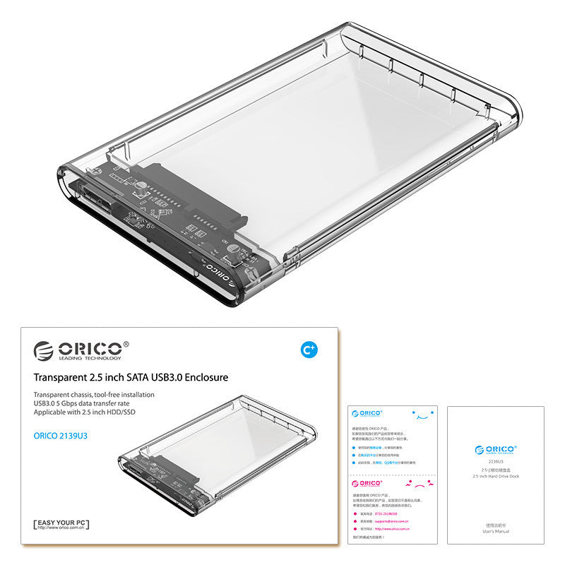 ORICO 2139 U3 2,5 "Laptop HDD Gehäuse