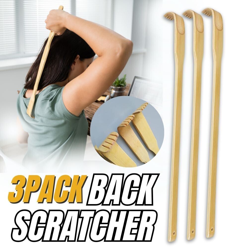 Natural Bamboo Back Scratcher, 3 Pack