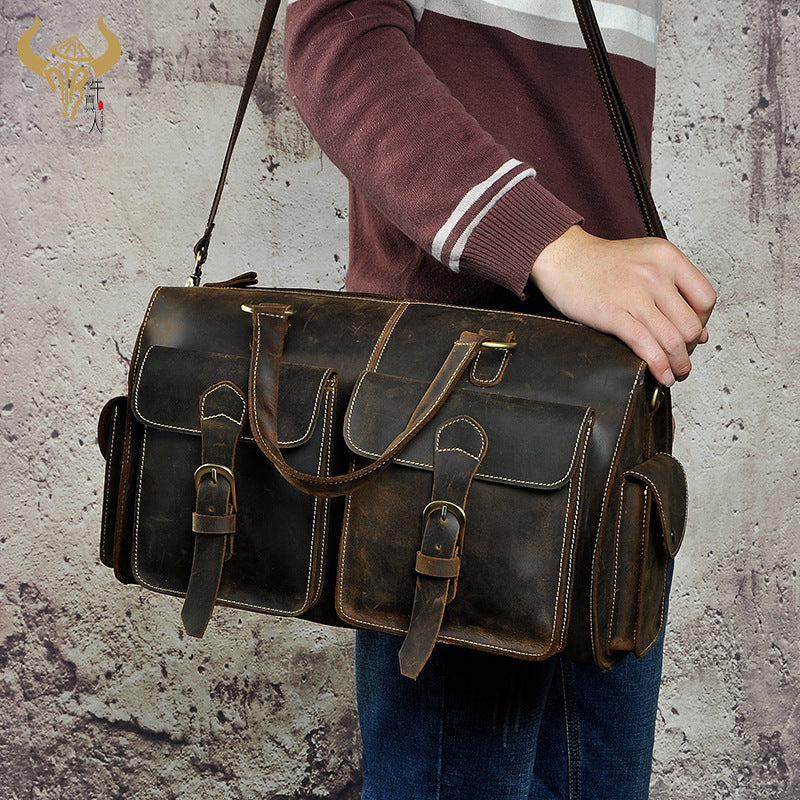 Crazy Horse Cowhide Travel Bag