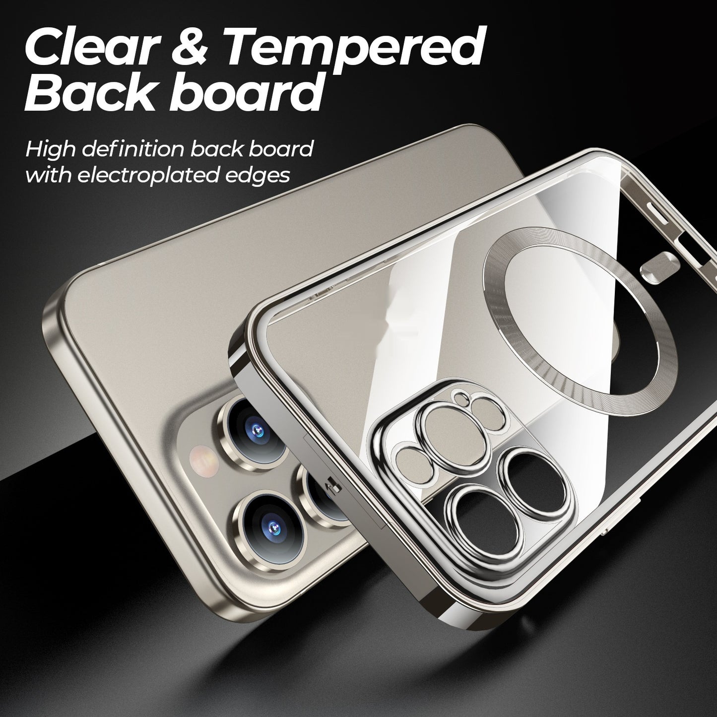 Metal Spring Closure Magnetic Double Sided Lens Phone Case with Full Cover