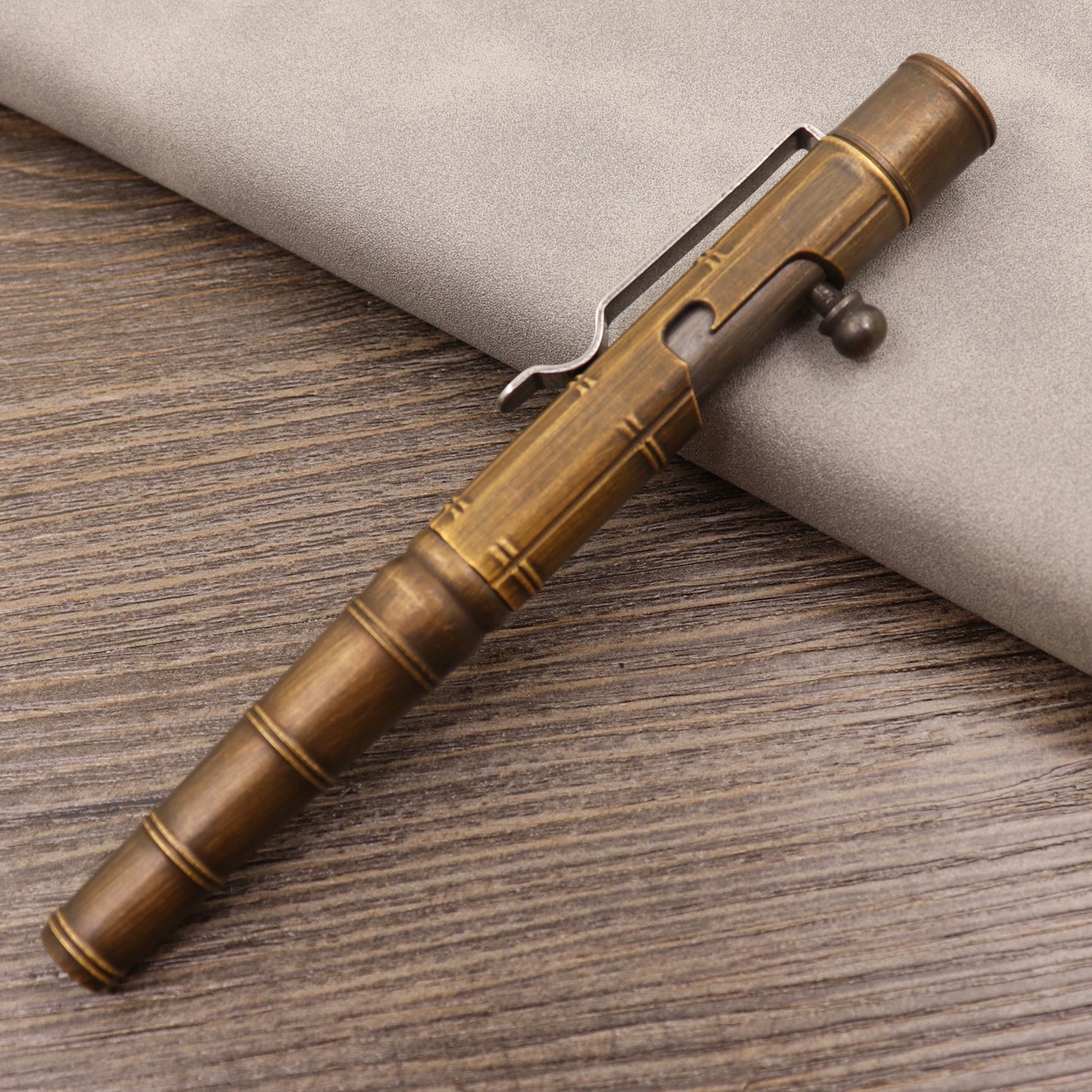 Retro Pure Copper Bolt Type Metal Tactical Pen