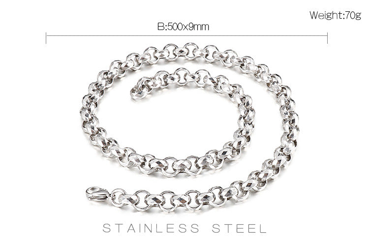 Multi-cutting Surface Chain Titanium Steel Men's Bracelet