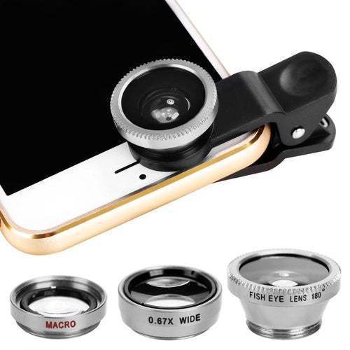 Mobile Phone Lens Wide Angle Macro Fisheye Three in One External Camera