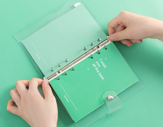 Transparent, removable PVC notebook